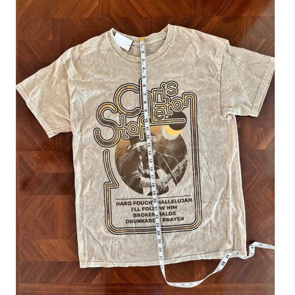 NWOT Chris Stapleton Graphic Tee Retro Tour Songs T-Shirt Men’s L Tan - Picture 5 of 9